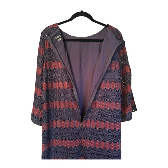 Tahari Navy and Red Dress Size Small (S) - Picture 7 of 8